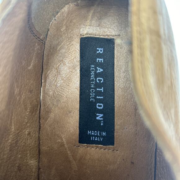 VINTAGE KENNETH COLE LEATHER UPPERS SIZE 13 TAN DERBY MADE IN ITALY BLOCK HEEL main image 5